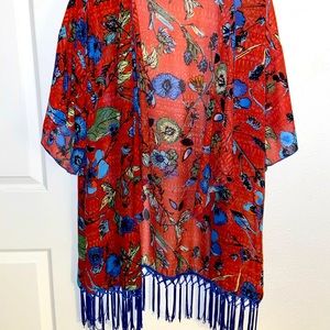 Lula Roe floral print Kimono Cardigan